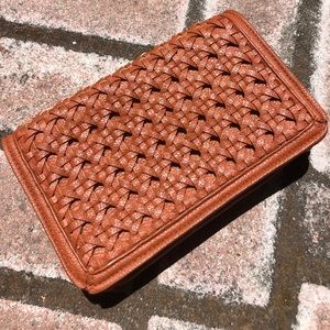 Stitch Fix Braided Cognac Clutch - w/ detach strap